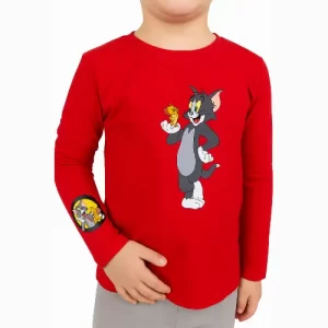 Polera Roja Manga Larga Niño Tommy & Jerry – Talla 10 – Algodón Suave