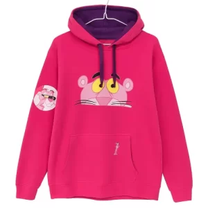 Polerón Canguro Bicolor Fucsia y Morado – Talla S- Diseño Pantera Rosa