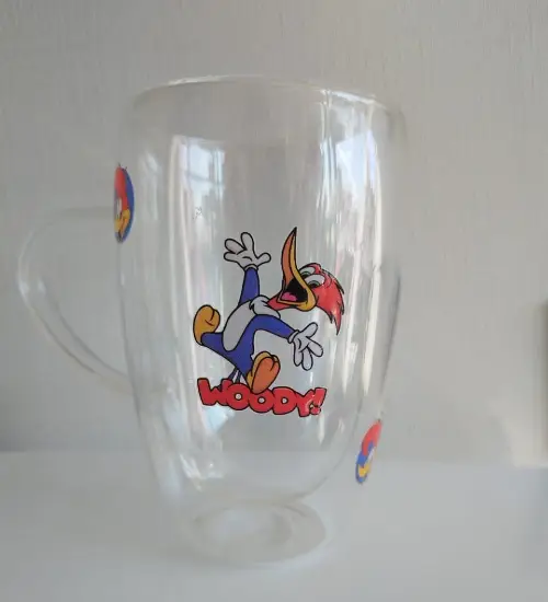 Taza de Vidrio de Doble Fondo 400 ml – Diseño Woody!!!
