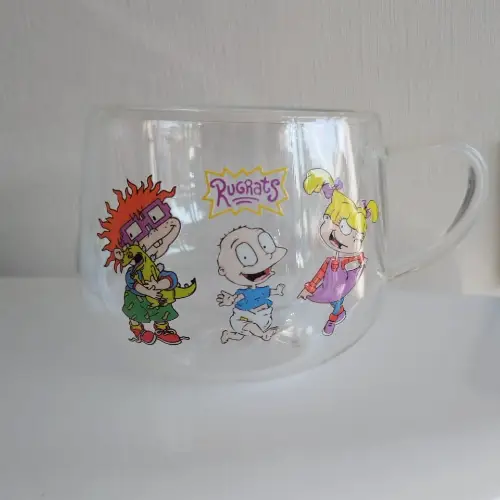Taza de Vidrio de Doble Fondo 350 ml – Diseño Rugrats