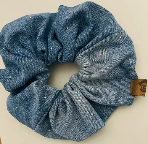 Scrunchie Mezclilla Brillos – Talla XL