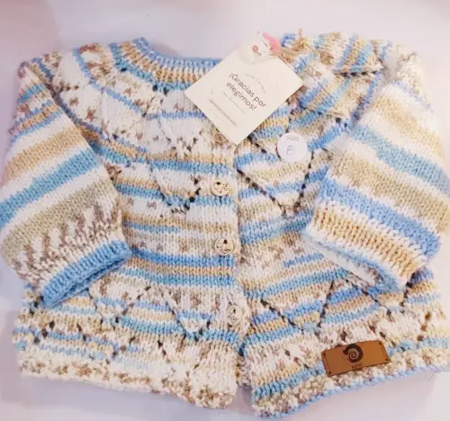 Chaleco Bebe unisex – Talla 4/6 meses – Tejido de Lana Turca Hipoalergénica - Imagen 2