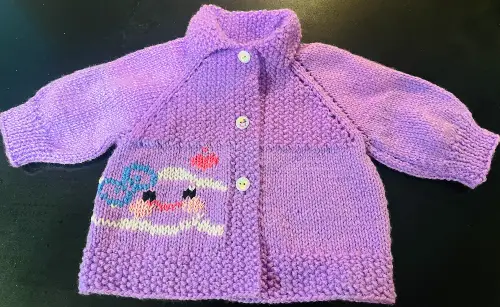 Chaleco Morado Bebe – Talla 3 meses – Tejido de Lana Turca Hipoalergénica