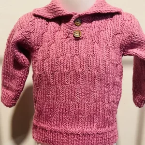 Chaleco Rosado Niña – Talla 12 meses – Tejido de Lana Turca Hipoalergénica