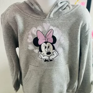 Polerón Canguro Gris Minnie– Talla 8 – Algodón Premium