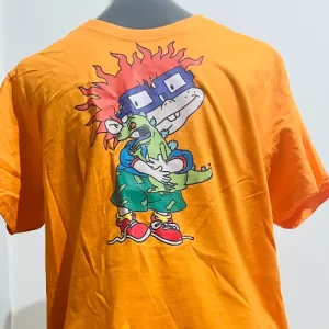 Polera Naranja Manga Corta Hombre Rugrats – Talla M – Algodón Suave