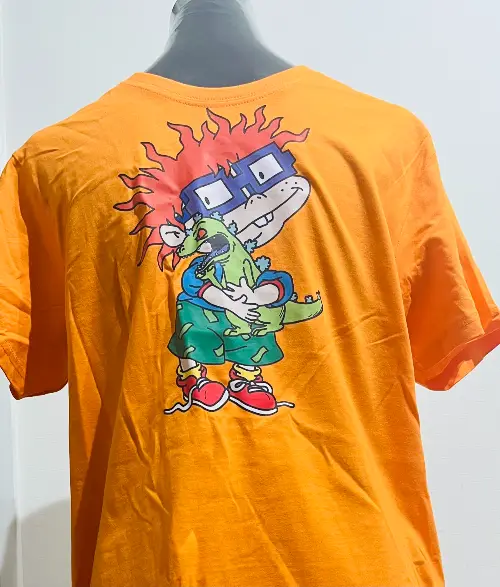 Polera Naranja Manga Corta Hombre Rugrats – Talla M – Algodón Suave