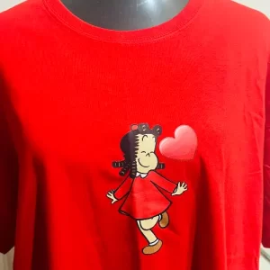 Polera Roja Manga Corta Mujer Pequeña Lulu – Talla 2XL – Algodón Suave