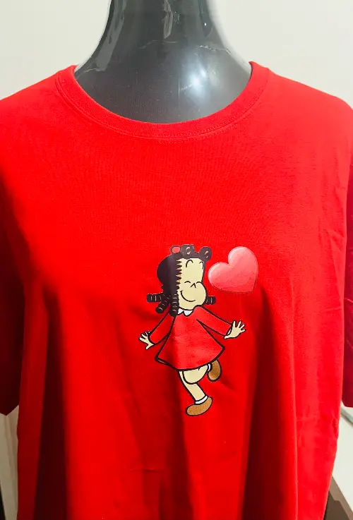 Polera Roja Manga Corta Mujer Pequeña Lulu – Talla 2XL – Algodón Suave