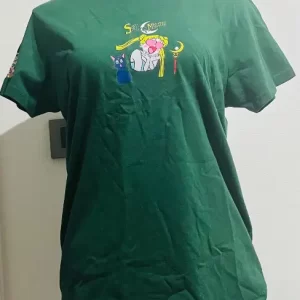 Polera Verde Manga Corta Mujer Sailor Moon – Talla S – Algodón Suave