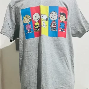 Polera Gris Manga Corta Hombre Snoopi – Talla M – Algodón Suave