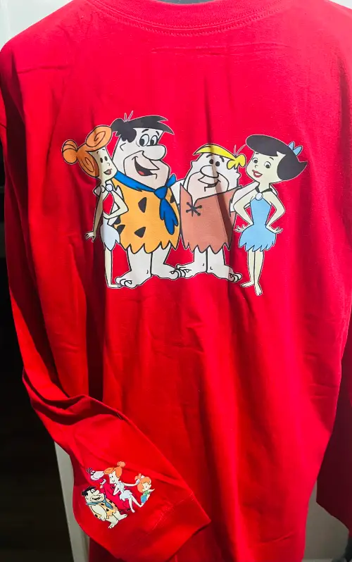 Polera Rojo Manga Larga Hombre Los PicaPiedras – Talla L – Algodón Suave