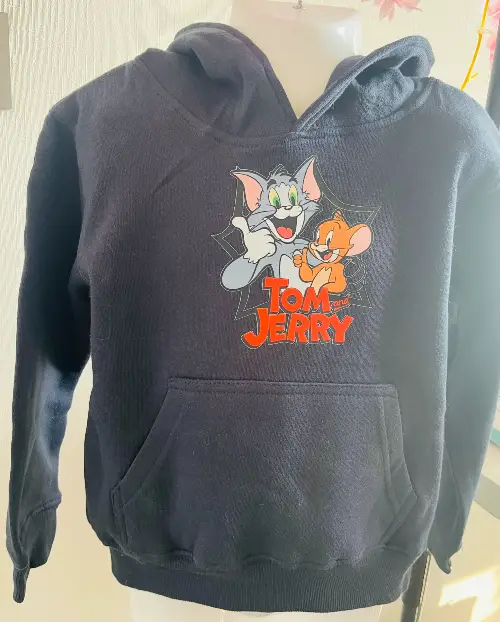 Polerón Canguro Azul Tom & Jerry– Talla 4 – Algodón Premiu