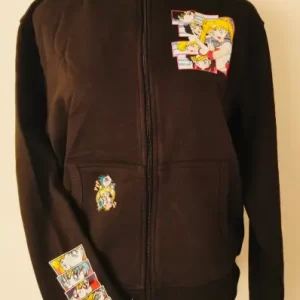 Polerón Canguro con cierre Negro – Talla S- Diseño Sailor Moon