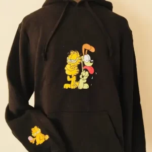 Polerón Canguro Negro Garfiel – Talla S – Algodón Premium