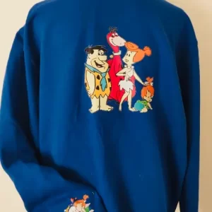 Polerón Clásico Azul Los Picapiedras – Detalle en Manga – Talla L – Algodón Premium