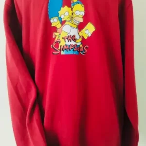 Polerón Clásico Burdeo Los Simpsons – Detalle en Manga – Talla L – Algodón Premium
