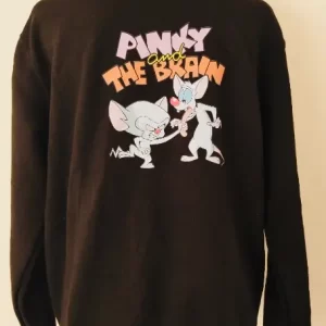 Polerón Clásico Negro Pinky & Cerebro – Talla M – Algodón Premium
