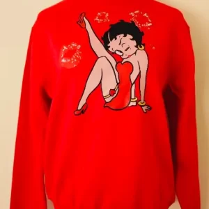 Polerón Clásico Rojo Betty Boop – Talla S – Algodón Premium