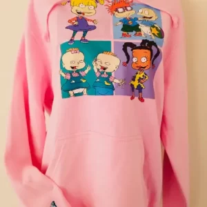 Polerón Canguro Rosado Rugrats – Talla L – Algodón Premium