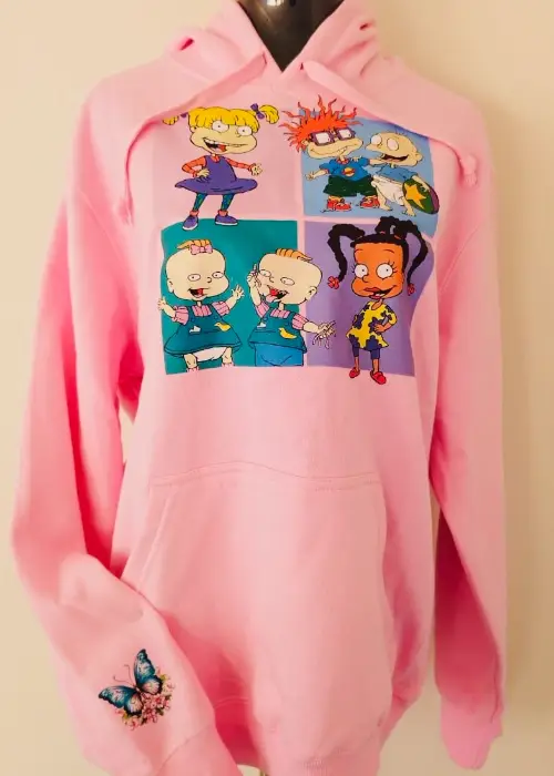 Polerón Canguro Rosado Rugrats – Talla L – Algodón Premium