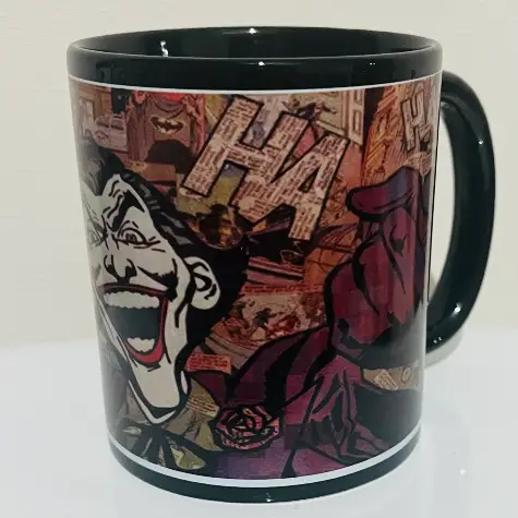 ¡Tazón de cerámica Negro 320 ml – Diseño Guasón!