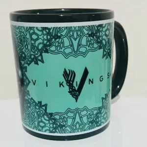 ¡Tazón de cerámica Negro 320 ml – Diseño Vikings!