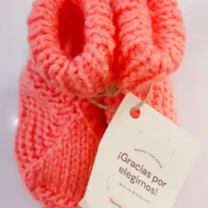 Zapatos de Lana Turca Hipoalergénica – Color Coral 3 meses