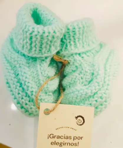 Zapatos de Lana Turca Hipoalergénica – Color Verde 3 meses